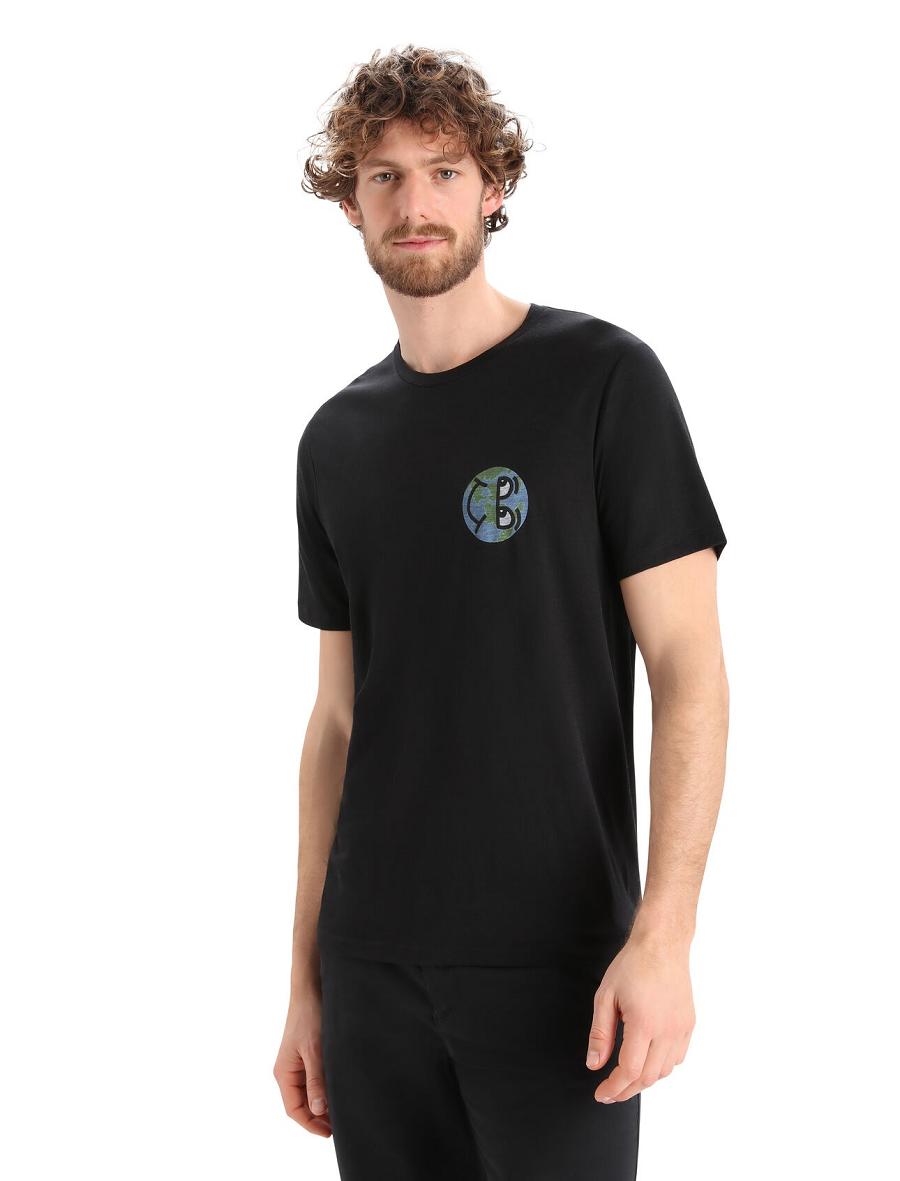 T Shirts Icebreaker Merino Tech Lite II Corta Sleeve Story Homme Noir | FR 1205UZGT